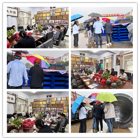 歡迎濟(jì)新項(xiàng)目部一分部冒雨到河南偉志鋼模板廠家驗(yàn)收圓柱模板